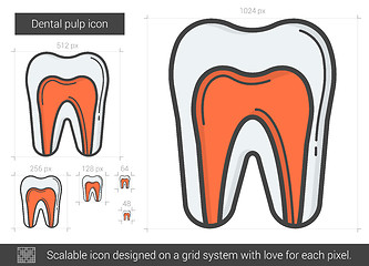 Image showing Dental pulp line icon.