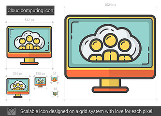 Image showing Cloud computing line icon.