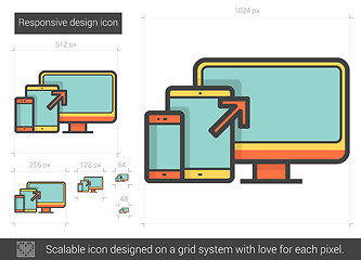 Image showing Responsive design line icon.