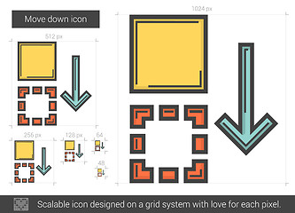 Image showing Move down line icon.