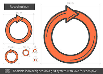 Image showing Recycling line icon.