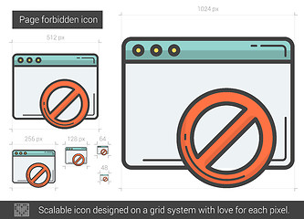 Image showing Page forbidden line icon.