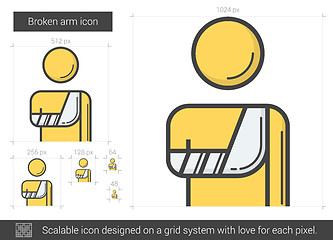 Image showing Broken arm line icon.