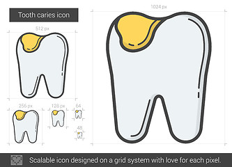 Image showing Tooth caries line icon.