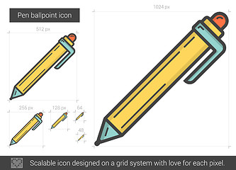 Image showing Pen ballpoint line icon.