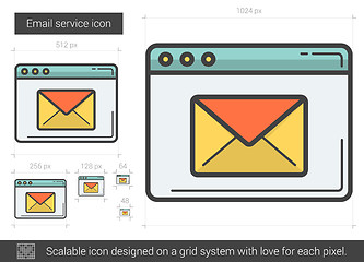 Image showing Email service line icon.