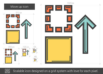 Image showing Move up line icon.