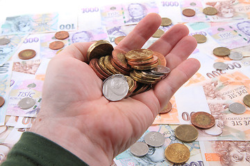 Image showing czech coins background