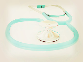 Image showing stethoscope. 3d illustration. Vintage style.