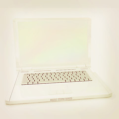 Image showing Laptop computer. 3d render. Vintage style.