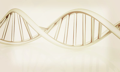 Image showing DNA structure model. 3d illustration. Vintage style.