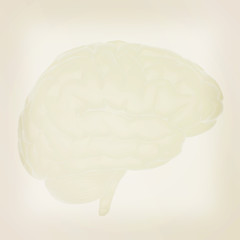 Image showing 3D illustration of human brain. Vintage style.