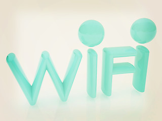 Image showing WiFi symbol. 3d illustration. Vintage style.