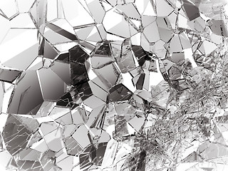 Image showing Shattered or demolished glass over white