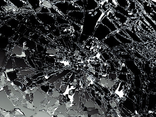 Image showing Shattered or demolished glass over white 