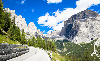 Image showing Mountain road in Dolomiti region - Italy