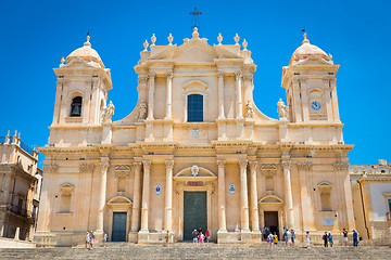 Image showing NOTO, ITALY - 21th June 2017: tourists in front of San Nicolò C