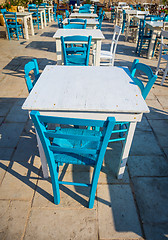 Image showing Tables in a traditional Italian Restaurant in Sicily