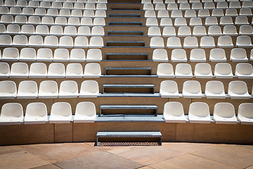 Image showing Rows of plastic seats