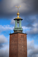 Image showing Scenic view of the City Hall from Riddarholmskyrkan, Stockholm, 