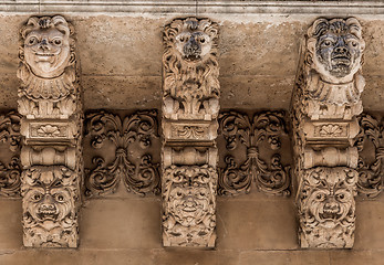 Image showing NOTO, ITALY - Detail of Baroque Balcony, 1750