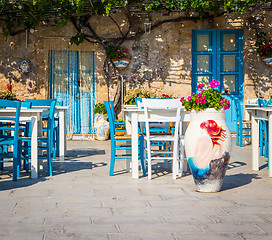 Image showing Tables in a traditional Italian Restaurant in Sicily