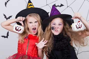 Image showing Happy children on Halloween party