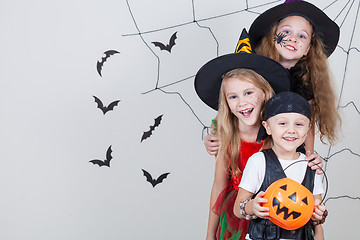 Image showing Happy children on Halloween party