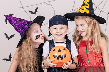 Image showing Happy children on Halloween party