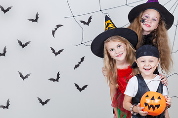 Image showing Happy children on Halloween party