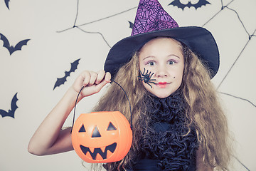 Image showing Happy girl on Halloween party