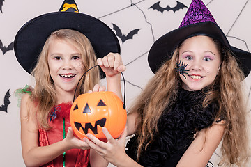 Image showing Happy children on Halloween party