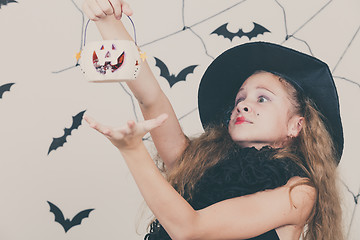 Image showing Happy girl on Halloween party