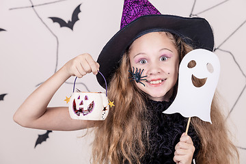 Image showing Happy girl on Halloween party