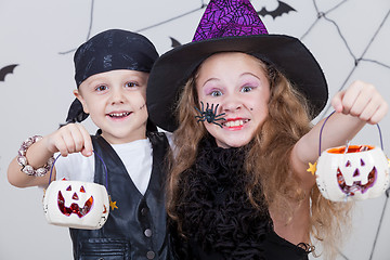 Image showing Happy children on Halloween party