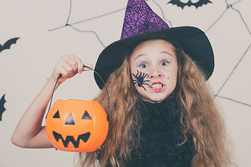 Image showing Happy girl on Halloween party