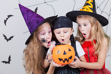 Image showing Happy children on Halloween party