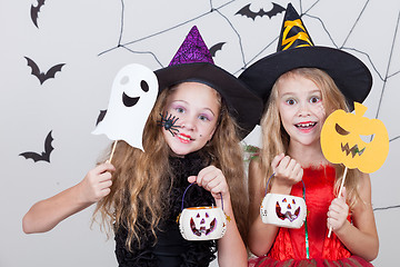 Image showing Happy children on Halloween party