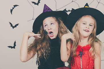 Image showing Happy children on Halloween party