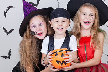 Image showing Happy children on Halloween party