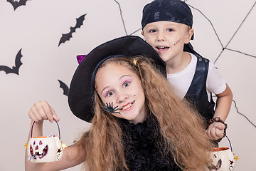 Image showing Happy children on Halloween party