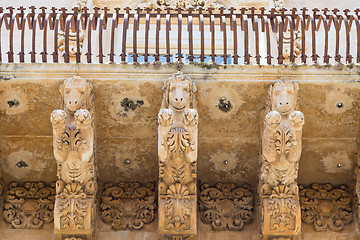 Image showing NOTO, ITALY - Detail of Baroque Balcony, 1750