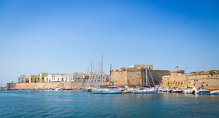 Image showing Gallipoli, Italy - historical centre view from the sea