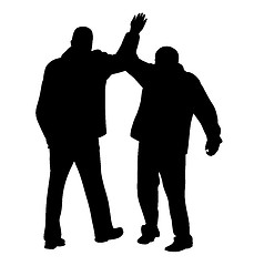 Image showing Give me five gesture between two successful businessmen