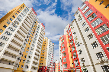 Image showing wide angle shot of new residential buildings