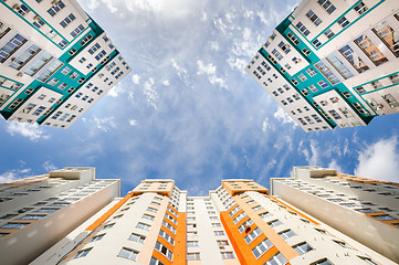 Image showing wide angle shot of new residential buildings