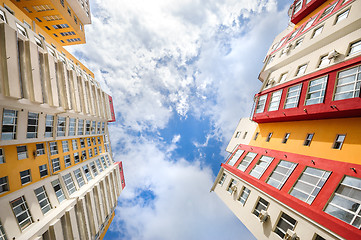 Image showing wide angle shot of new residential buildings