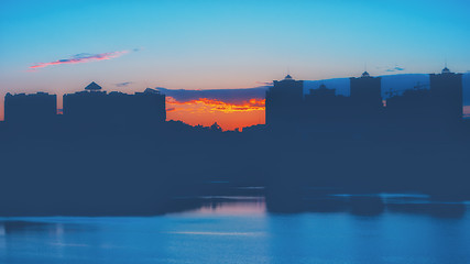 Image showing Night Sunset Cityscape Background