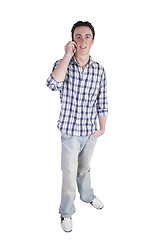 Image showing casual man talking on a cell phone