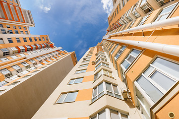 Image showing wide angle shot of new residential buildings